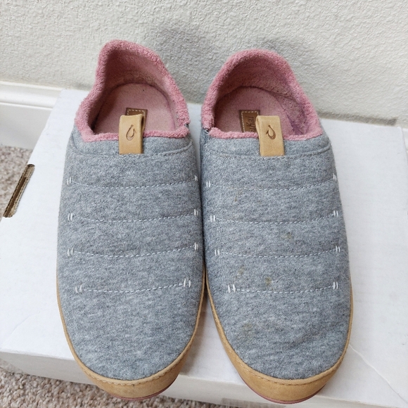 OluKai Lania Comfort Slip On Lightweight Gray Pink Slipper Size 8 - Picture 3 of 8